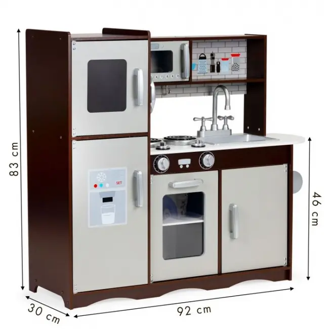 Bucatarie mare din lemn pentru copii cu accesorii ecotoys 7266 edeedi7266