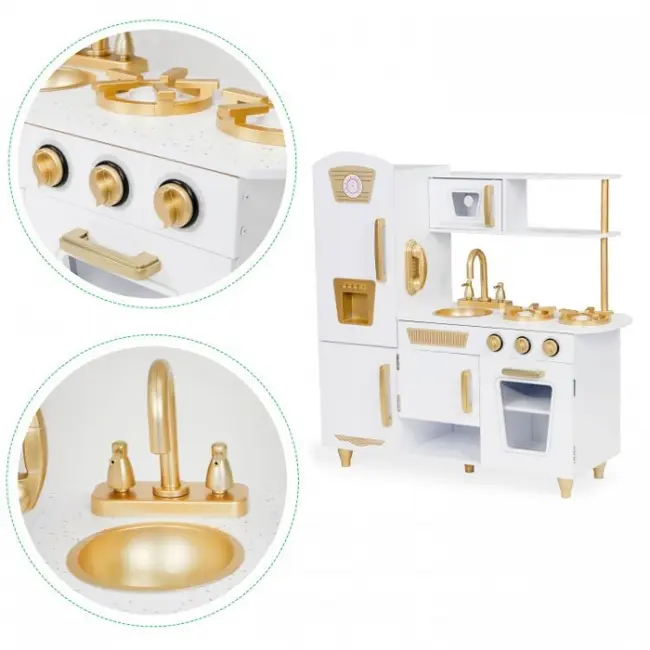 Bucatarie mare din lemn pentru copii cu accesorii ecotoys 7267 edeedi7267