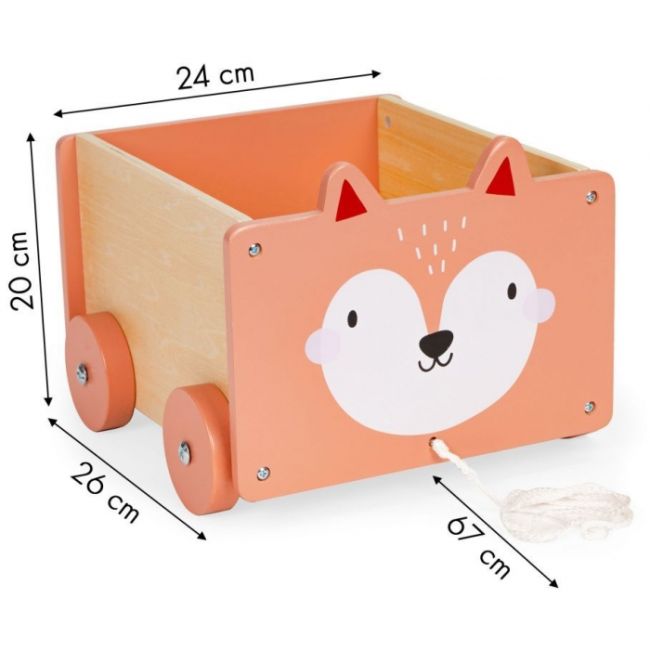 Carucior din lemn pentru depozitarea jucariilor ecotoys 2902 edeedi2902