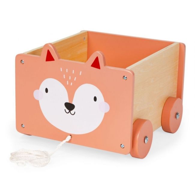Carucior din lemn pentru depozitarea jucariilor ecotoys 2902 edeedi2902