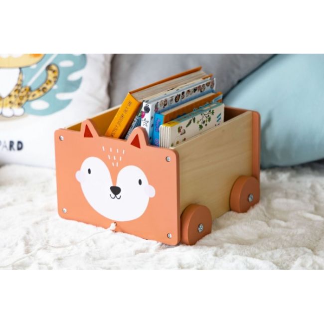Carucior din lemn pentru depozitarea jucariilor ecotoys 2902 edeedi2902