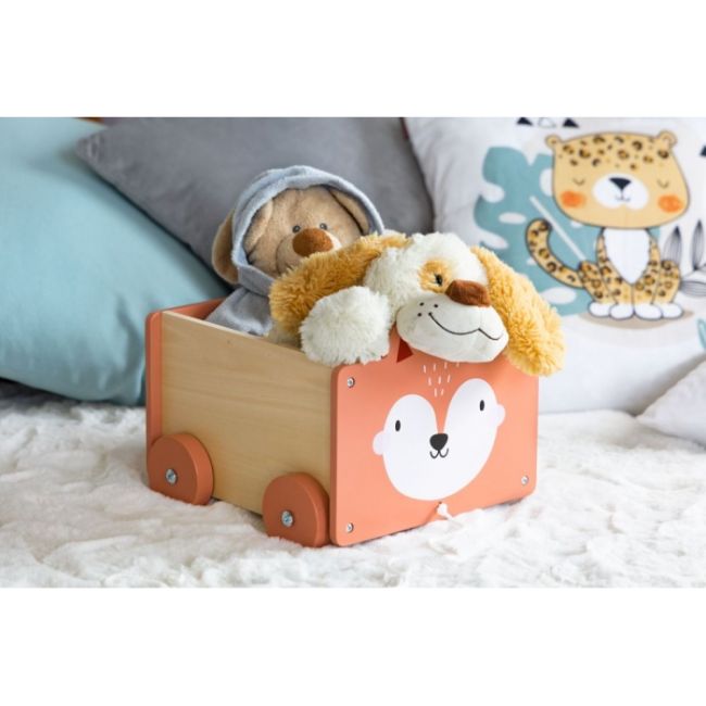 Carucior din lemn pentru depozitarea jucariilor ecotoys 2902 edeedi2902