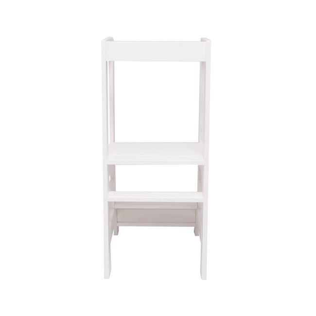 Inaltator Learning Tower Ajustabil, Ajutor De Bucatarie Meowbaby  , Lemn Alb Pjbkh01002wie