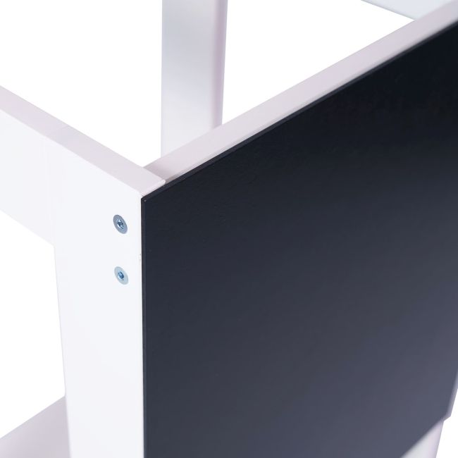 Inaltator Learning Tower Ajustabil Cu Tabla De Scris, Ajutor De Bucatarie Meowbaby  , Lemn Alb Pjbkh02002wie