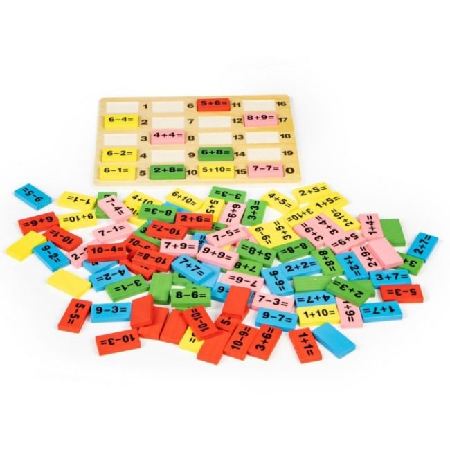 Piese tip domino cu calcule matematice si tabla ecotoys mb386 edeedimb386