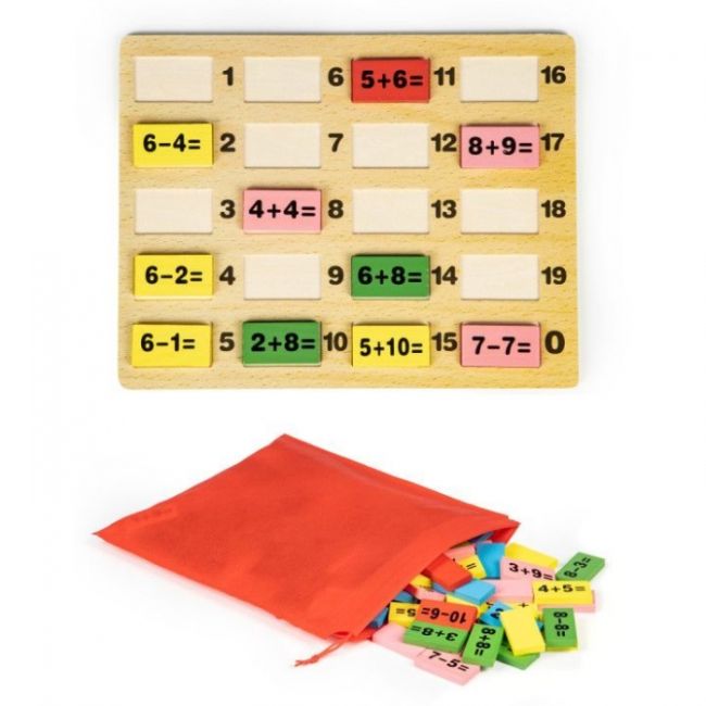 Piese tip domino cu calcule matematice si tabla ecotoys mb386 edeedimb386