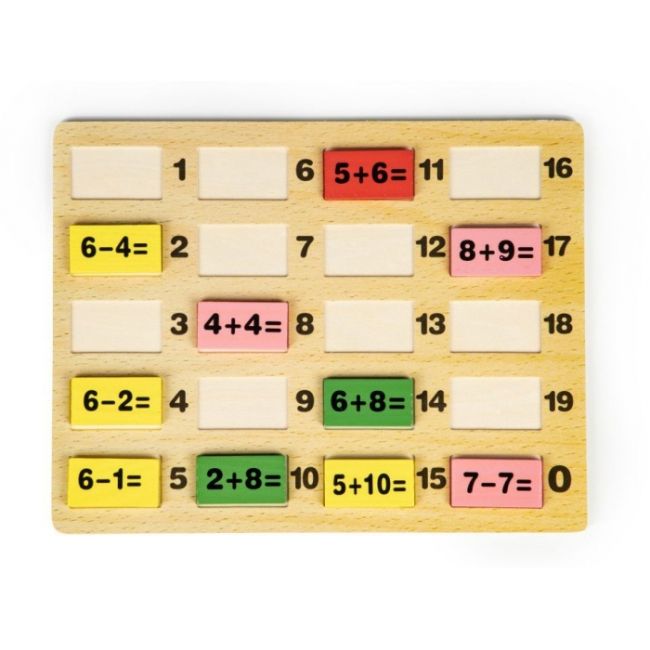 Piese tip domino cu calcule matematice si tabla ecotoys mb386 edeedimb386
