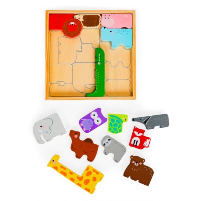Set cu 14 figurine in forma de animale din lemn ecotoys 3002 edeedi3002