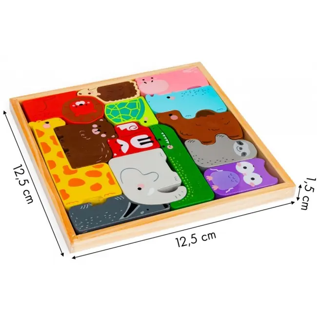 Set cu 14 figurine in forma de animale din lemn ecotoys 3002 edeedi3002