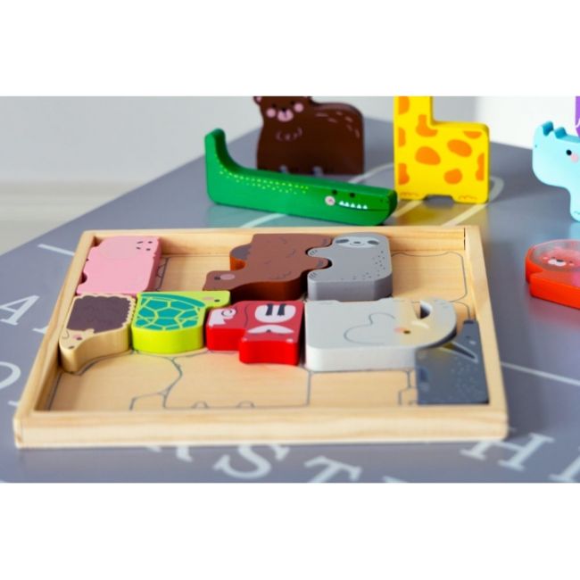 Set cu 14 figurine in forma de animale din lemn ecotoys 3002 edeedi3002