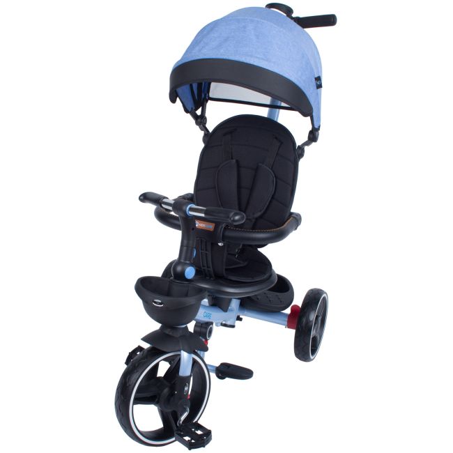 Tricicleta pliabila pentru copii Impera albastru, scaun rotativ, copertina de soare, maner pentru parinti Kidscare SUPKCT_IMPERA_albastru