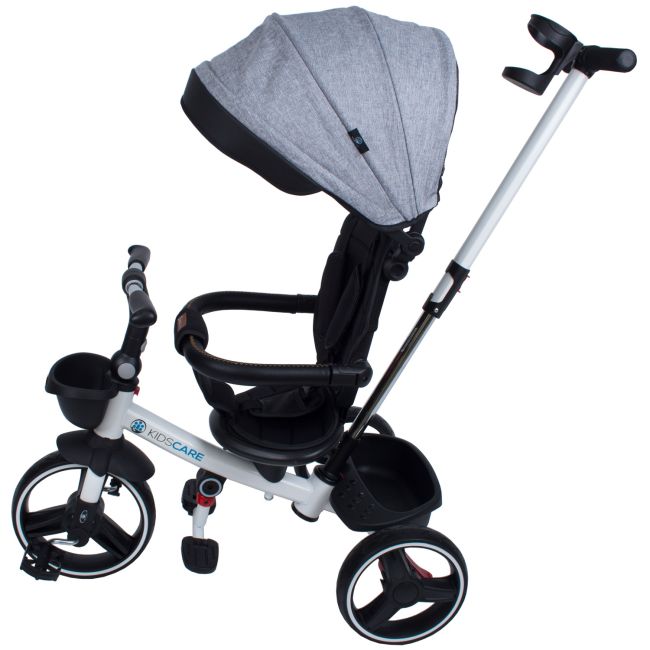 Tricicleta pliabila pentru copii Impera gri, scaun rotativ, copertina de soare, maner pentru parinti Kidscare SUPKCT_IMPERA_gri