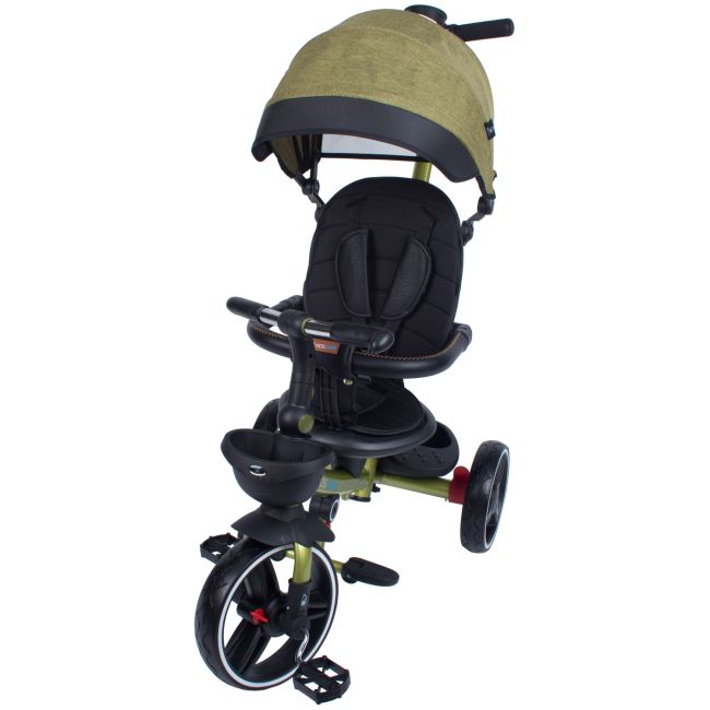 Tricicleta pliabila pentru copii Impera kaki, scaun rotativ, copertina de soare, maner pentru parinti Kidscare SUPKCT_IMPERA_kaki