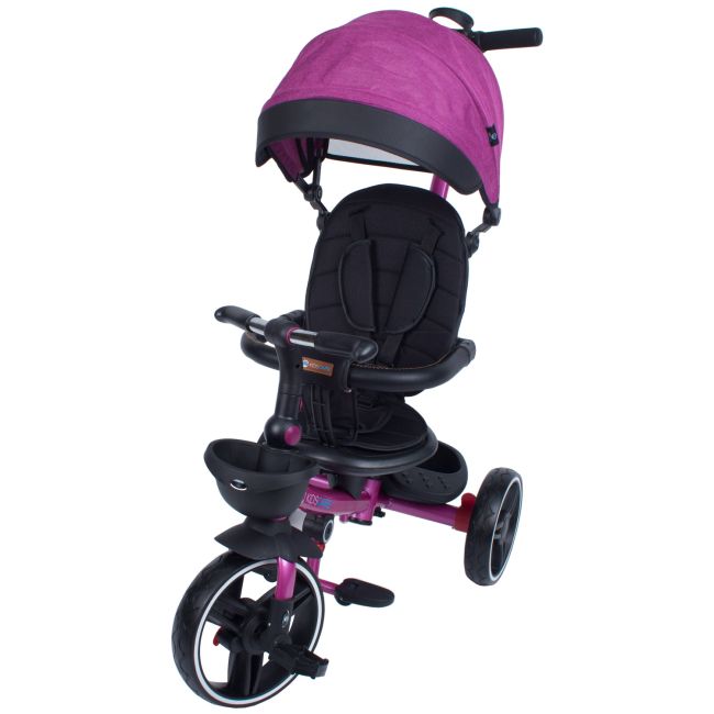 Tricicleta pliabila pentru copii Impera mov, scaun rotativ, copertina de soare, maner pentru parinti Kidscare SUPKCT_IMPERA_mov