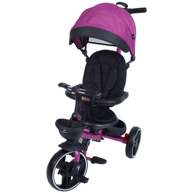 Tricicleta pliabila pentru copii Impera mov, scaun rotativ, copertina de soare, maner pentru parinti Kidscare SUPKCT_IMPERA_mov