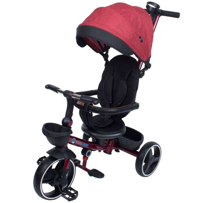 Tricicleta pliabila pentru copii Impera rosu, scaun rotativ, copertina de soare, maner pentru parinti Kidscare SUPKCT_IMPERA_rosu