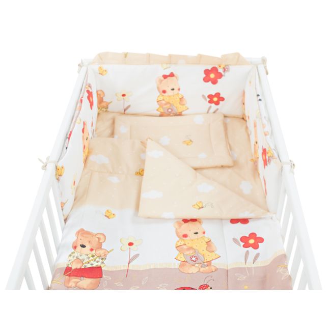 Lenjerie MyKids Teddy Gradina Maro 4 Piese 120x60 00004195