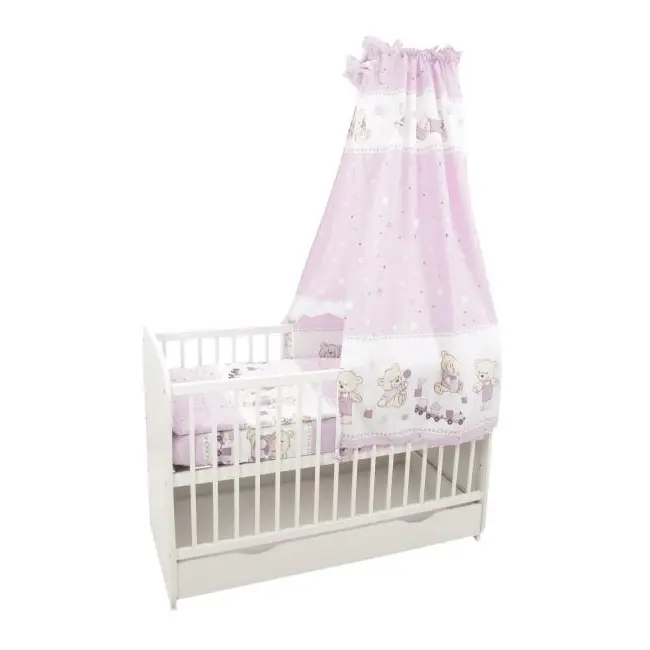 Lenjerie MyKids Teddy Toys Roz M1 5 piese 140x70 cm 00070354