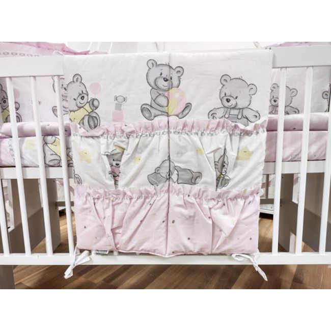Lenjerie MyKids Teddy Toys Roz M1 7 Piese 120x60 cm 00070359