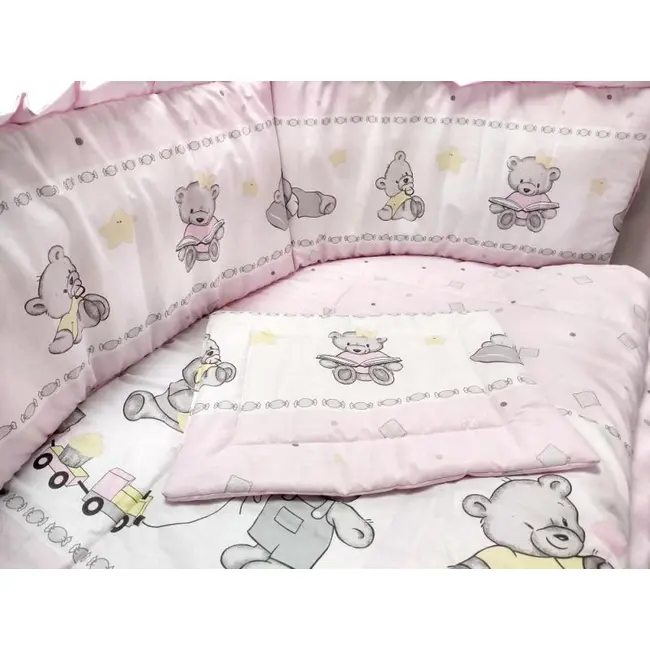 Lenjerie MyKids Teddy Toys Roz M2 5+1 Piese M2 120x60 cm 00070357