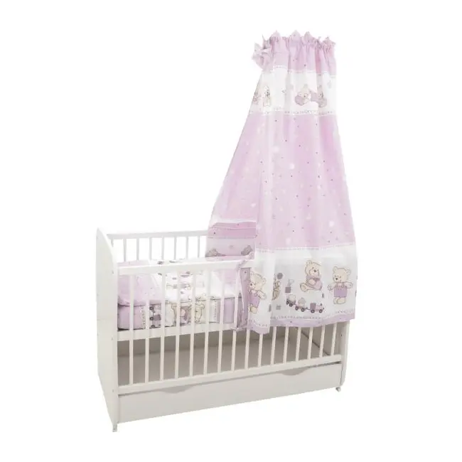 Lenjerie MyKids Teddy Toys Roz M2 5 piese 120x60 cm 00070353