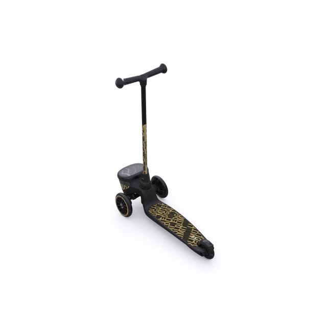 Pachet: Trotineta Copii Pliabila Cu Roti Luminoase, Suport Jucarie, Highwaykick 2 Black Gold Limited, 2 Ani +, Pana La 50 Kg, Scoot  Ride Si Casca S-m, 51-55 Cm, 3 Ani+ Pjb96529+96442