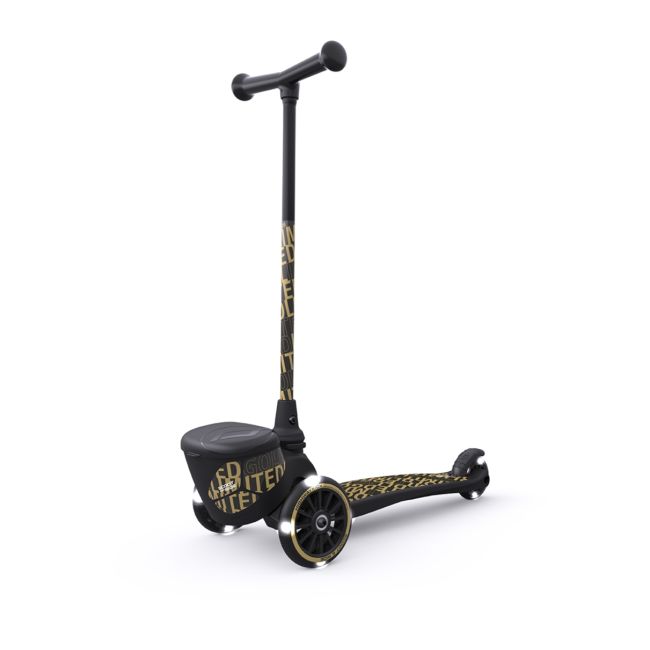Pachet: Trotineta Copii Pliabila Cu Roti Luminoase, Suport Jucarie, Highwaykick 2 Black Gold Limited, 2 Ani +, Pana La 50 Kg, Scoot  Ride Si Casca S-m, 51-55 Cm, 3 Ani+ Pjb96529+96442