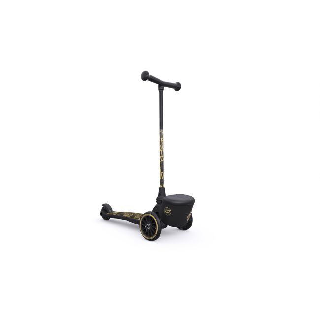 Pachet: Trotineta Copii Pliabila Cu Roti Luminoase, Suport Jucarie, Highwaykick 2 Black Gold Limited, 2 Ani +, Pana La 50 Kg, Scoot  Ride Si Casca S-m, 51-55 Cm, 3 Ani+ Pjb96529+96442
