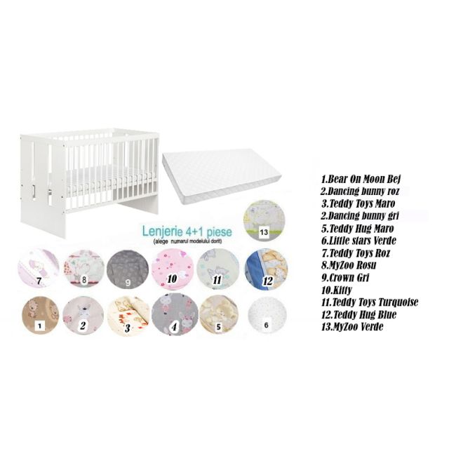 Pachet 3 in 1 Patut Paula Alb 120x60 00070410