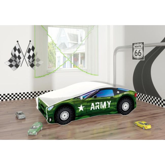 Pat Tineret MyKids Race Car 07 Army-160x80 00070448