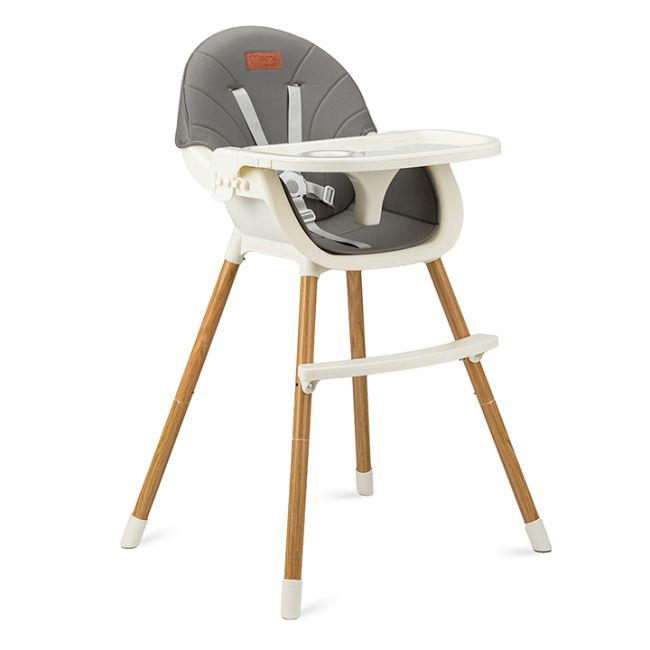 Scaun de masa copii Momi Flovi, Piele ecologica, Dark Grey KRTKRKA00020