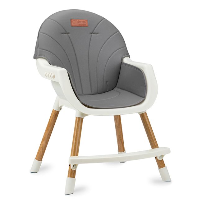 Scaun de masa copii Momi Flovi, Piele ecologica, Dark Grey KRTKRKA00020