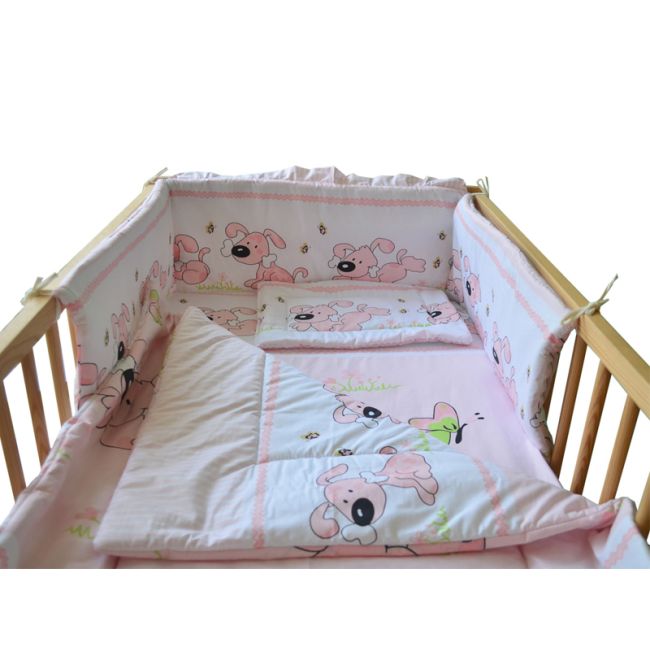 Lenjerie MyKids Catelus Roz 4 + 1 Piese 120x60  00004486