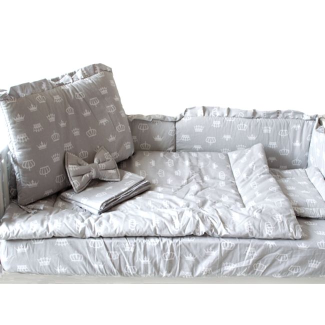 Lenjerie MyKids Coronite Gri 4 Piese 120x60 00008098