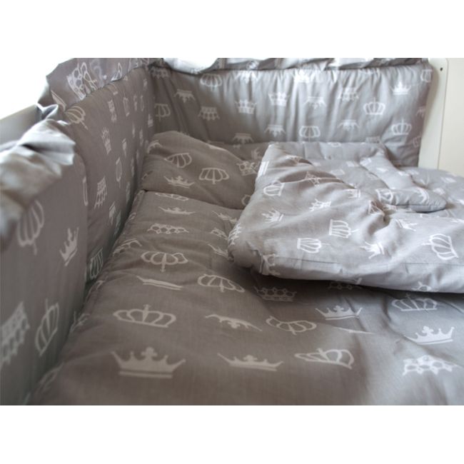 Lenjerie MyKids Coronite Gri 4 Piese 120x60 00008098