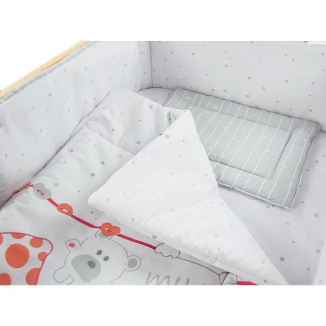 Lenjerie MyKids My Zoo Rosu 4+1 Piese 120x60 cm 00006646