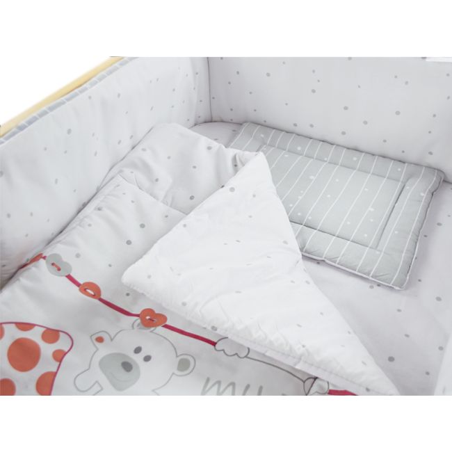 Lenjerie MyKids My Zoo Rosu 4 Piese 140x70 00006649