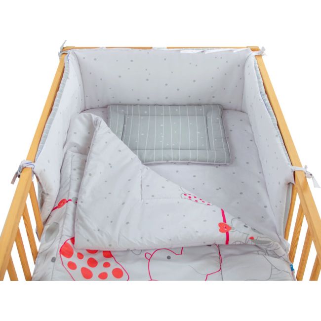 Lenjerie MyKids My Zoo Rosu 4 Piese 140x70 00006649