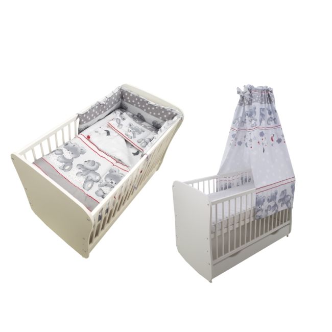 Lenjerie MyKids Teddy Hug Gri M2 5 piese 120x60 cm 00070133