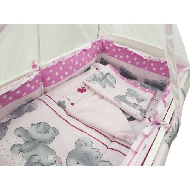 Lenjerie MyKids Teddy Hug Roz M2 4+1 Piese 120x60 00009831