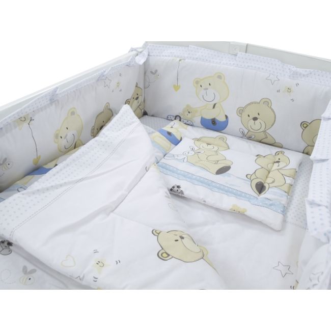 Lenjerie MyKids Teddy Play Blue M1 4 Piese 140x70 00070227