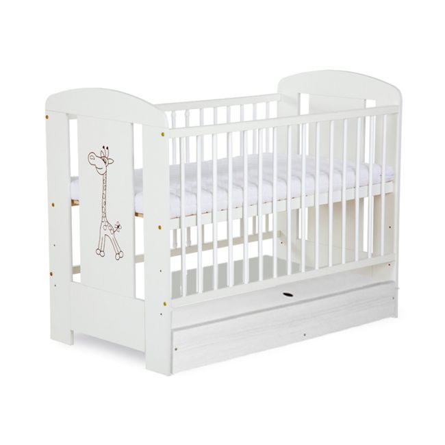 Patut copii lemn Cu Sertar SAFARI GIRAFFE Alb 00005628