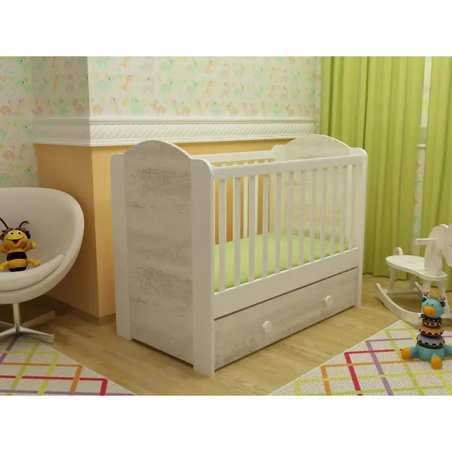 Patut cu sertar MyKids HAPPY cu leganare Alb-Antik A428 00080912