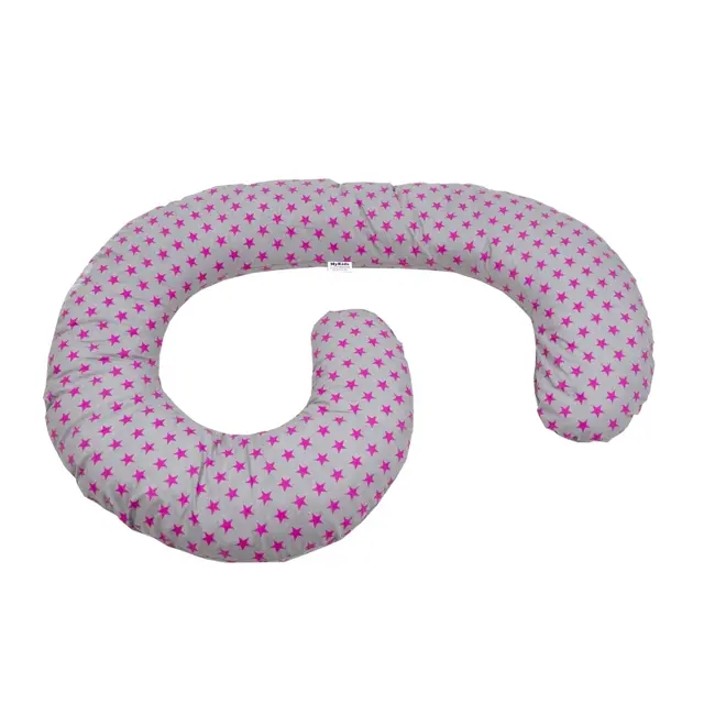 Perna De Alaptare Multifunctionala MyKids Stelute Grey-Pink 00070053