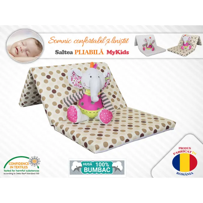 Saltea Pliabila Spuma Poliuretanica 120x60x5 cm - Maro 00008299