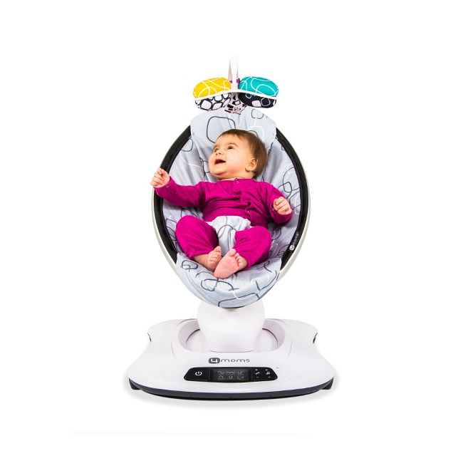 Fotoliu Balansoar Bebelusi 4MOMS MamaRoo 4.0 Plush Silver 00009017