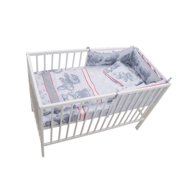 Lenjerie MyKids Teddy Hug Gri M1 4 Piese 120x60 00008822