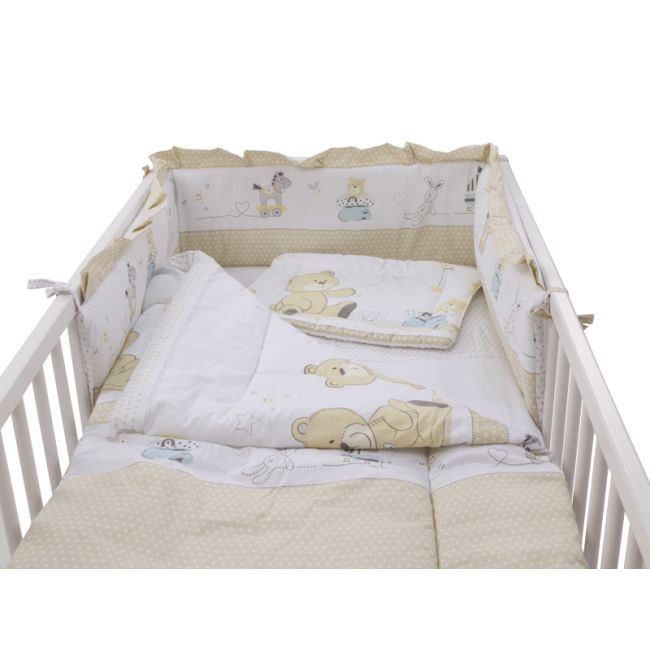 Lenjerie MyKids Teddy Play Bej 4 Piese M2 140x70 00009333