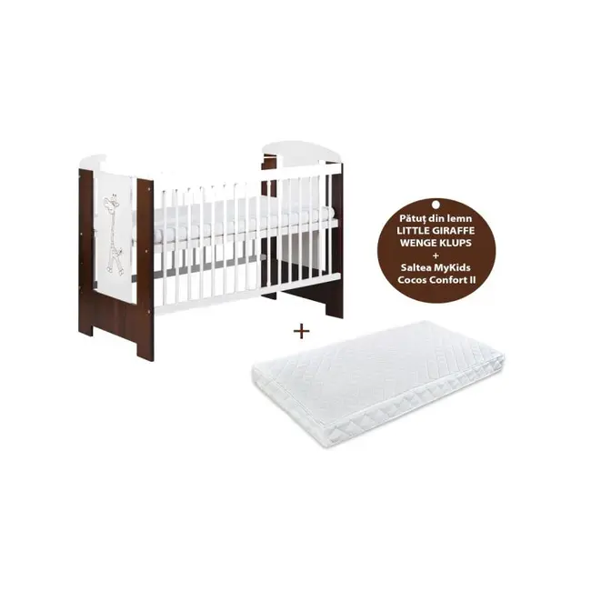 Patut KLUPS Little Giraffe Wenge + Saltea 10 MyKids Confort II 00009589