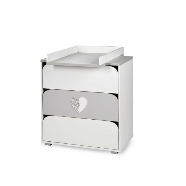 Comoda copii Klups Nel Heart Alb Gri 00080355